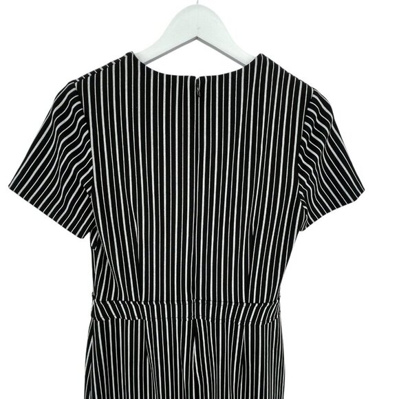 Banana Republic Women's Sheath Dress Size 6 Striped Black White S/S Work Career - Picture 10 of 16